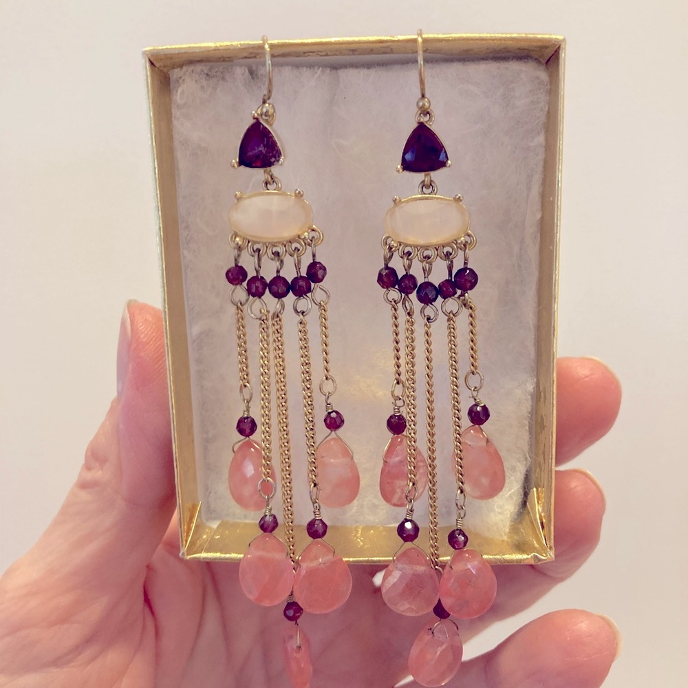 Earrings.  Chandelier style w/stones.